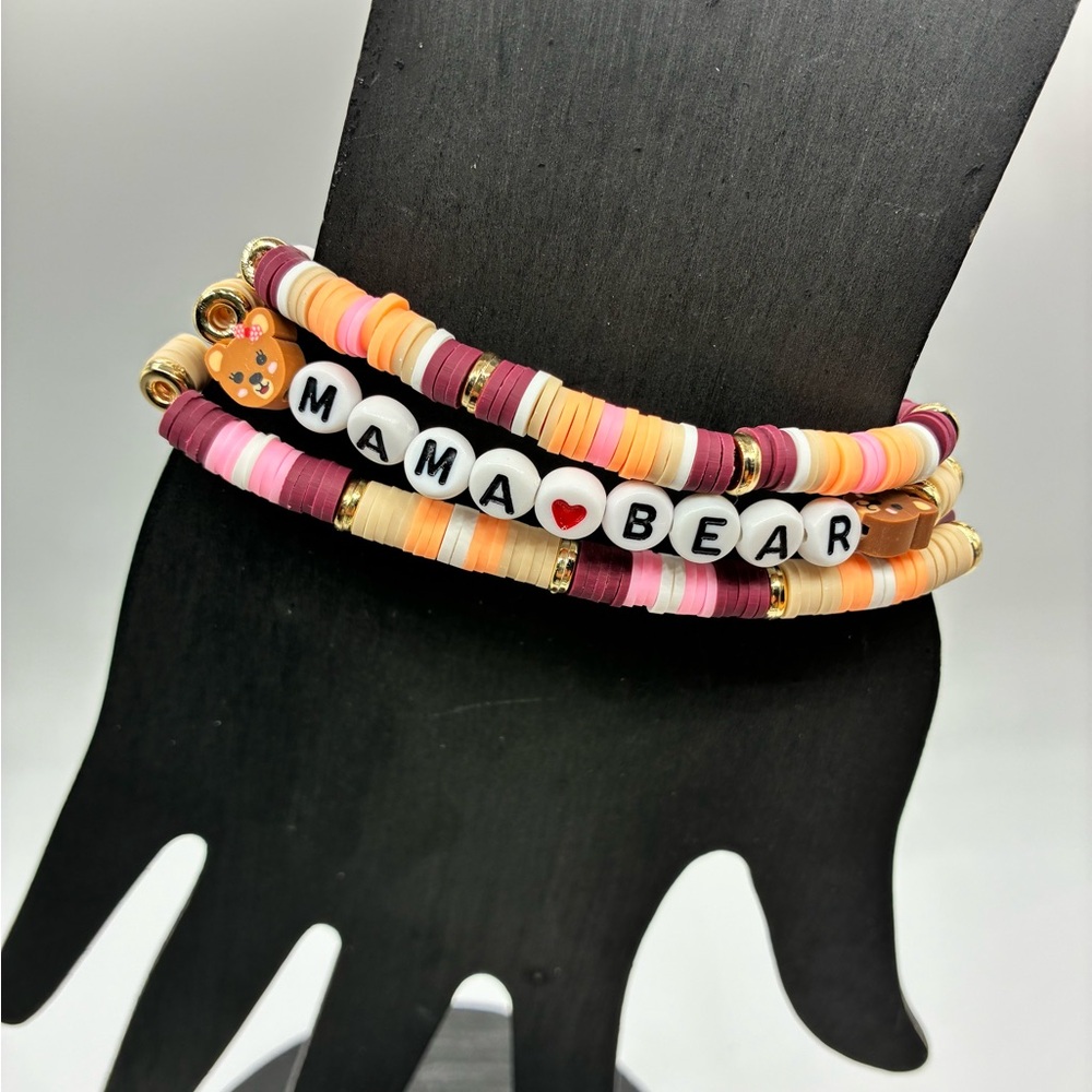 Mama Bear Beaded Bracelet Set